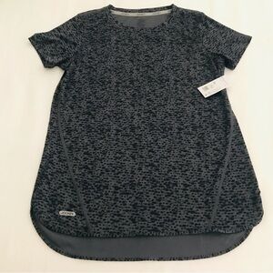 NWT Jockey Hi-Lo Performance Tee Shirt / Top Black & Gray Women’s size M Sport